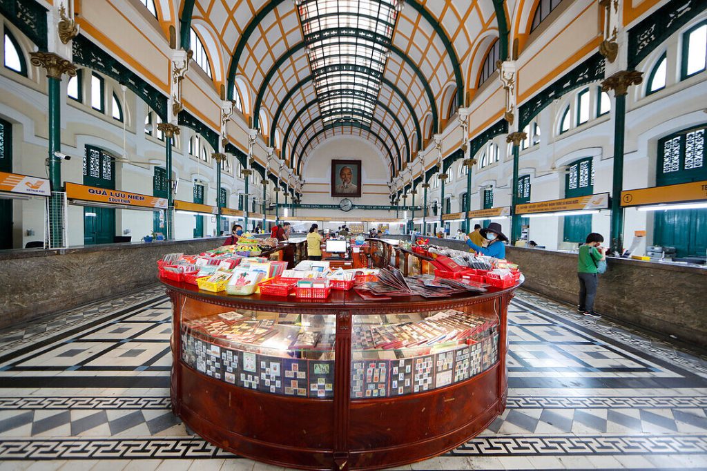 Saigon Central Post Office, erbaut als Vietnam Teil von Französisch-Indochina im späten 19. Jahrhundert war, Ho Chi Minh Stadt, Vietnam, Indochina, Südostasien, Asien